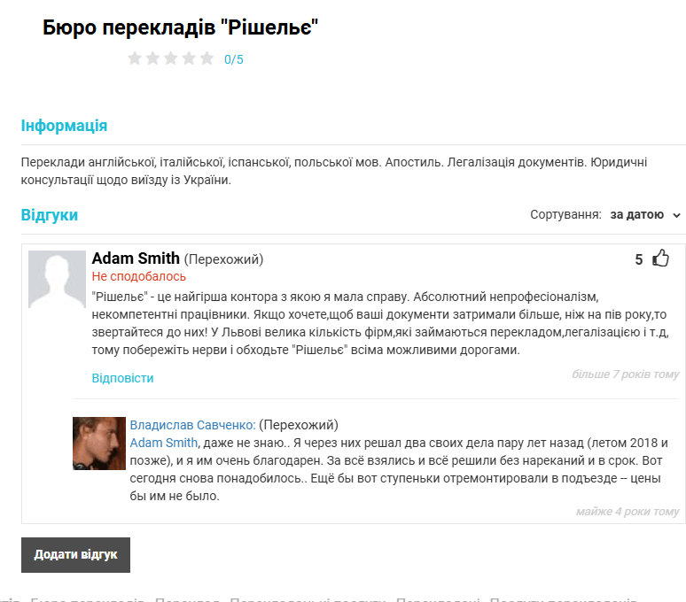 Рішельє відгуки