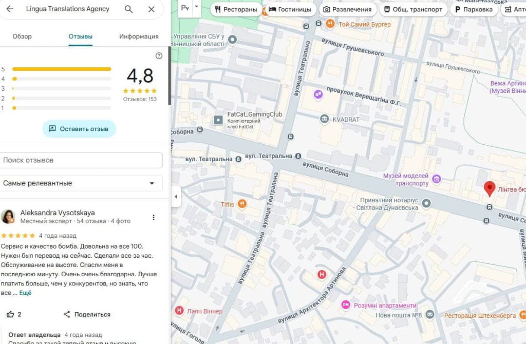Бюро перекладів «Лінгва» відгуки